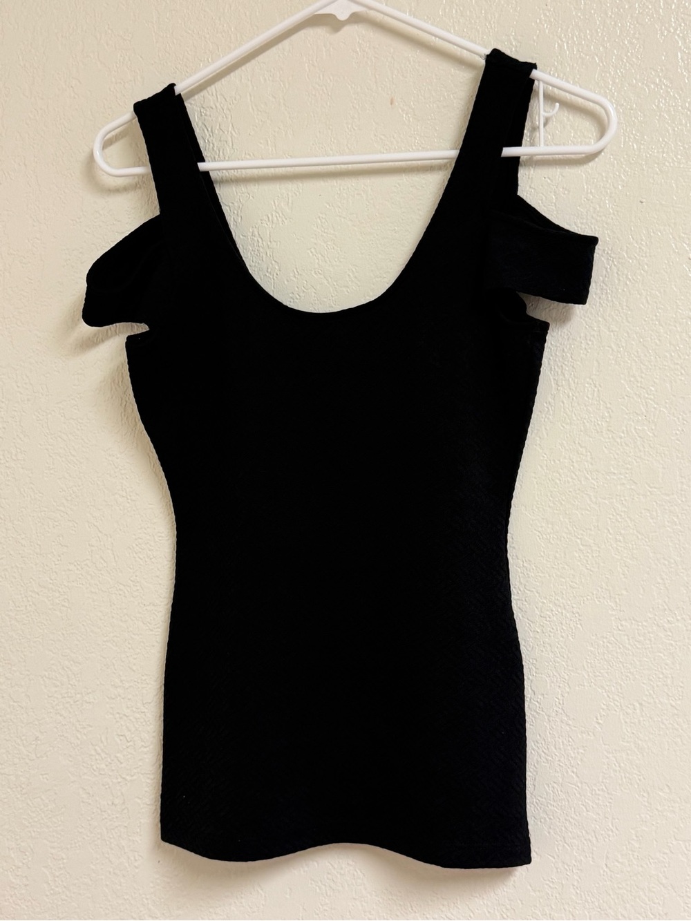 Guess Black One-Shoulder Cold-Shoulder Tank Dress